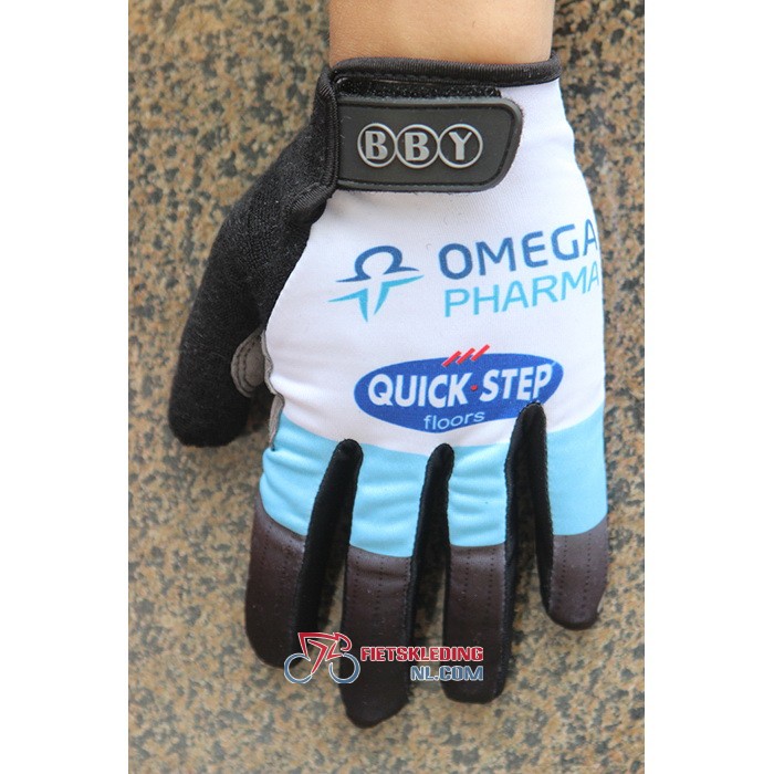 2020 Omega Quick Step Lange Handschoenen Blauw Wit